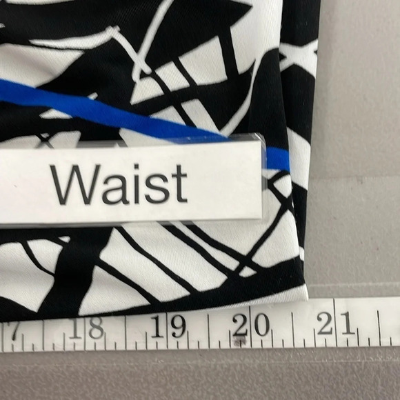 Anne Klein Dress Womens Large Blue Line Pattern Short Sleeve A-Line Midi - Picture 14 of 16